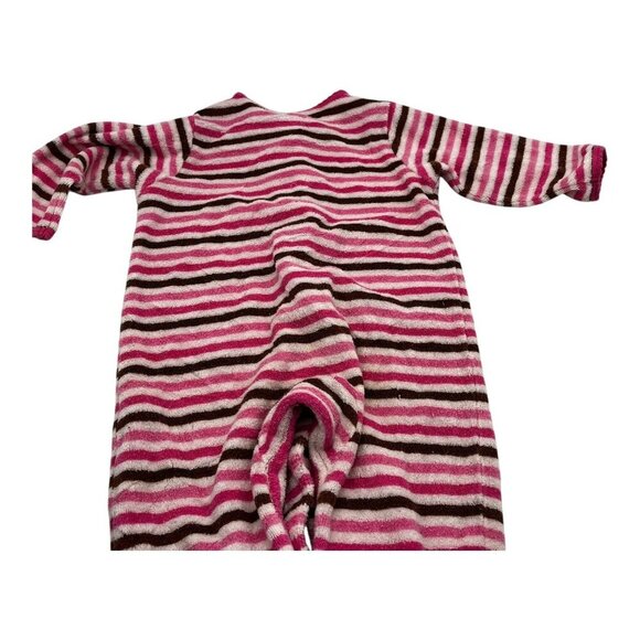 Carter's Baby Girl One Piece Pajamas 9M Striped Floral Snap Closure Long Sleeves - Picture 11 of 12